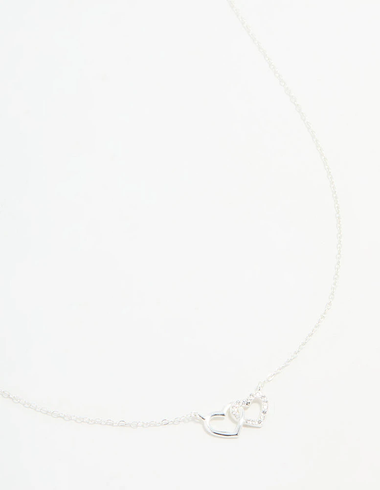 Sterling Silver Heart Link Necklace