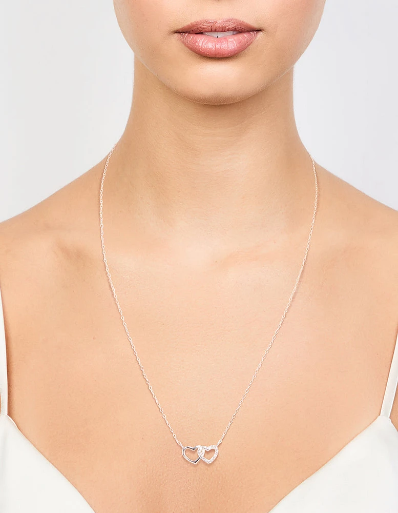 Sterling Silver Heart Link Necklace