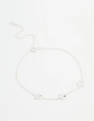 Sterling Silver Flower Trio Bracelet