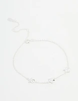 Sterling Silver Flower Trio Bracelet