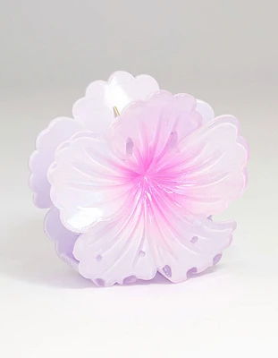 Purple Ombre Hibiscus Hair Claw Clip