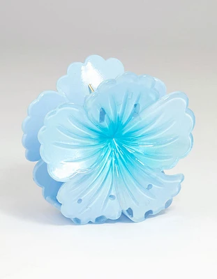 Blue Ombre Hibiscus Hair Claw Clip
