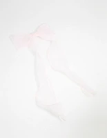 Pink Organza Fabric Curl Bow Hair Clip