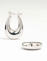 Waterproof Stainless Steel Half Hoop Earrings