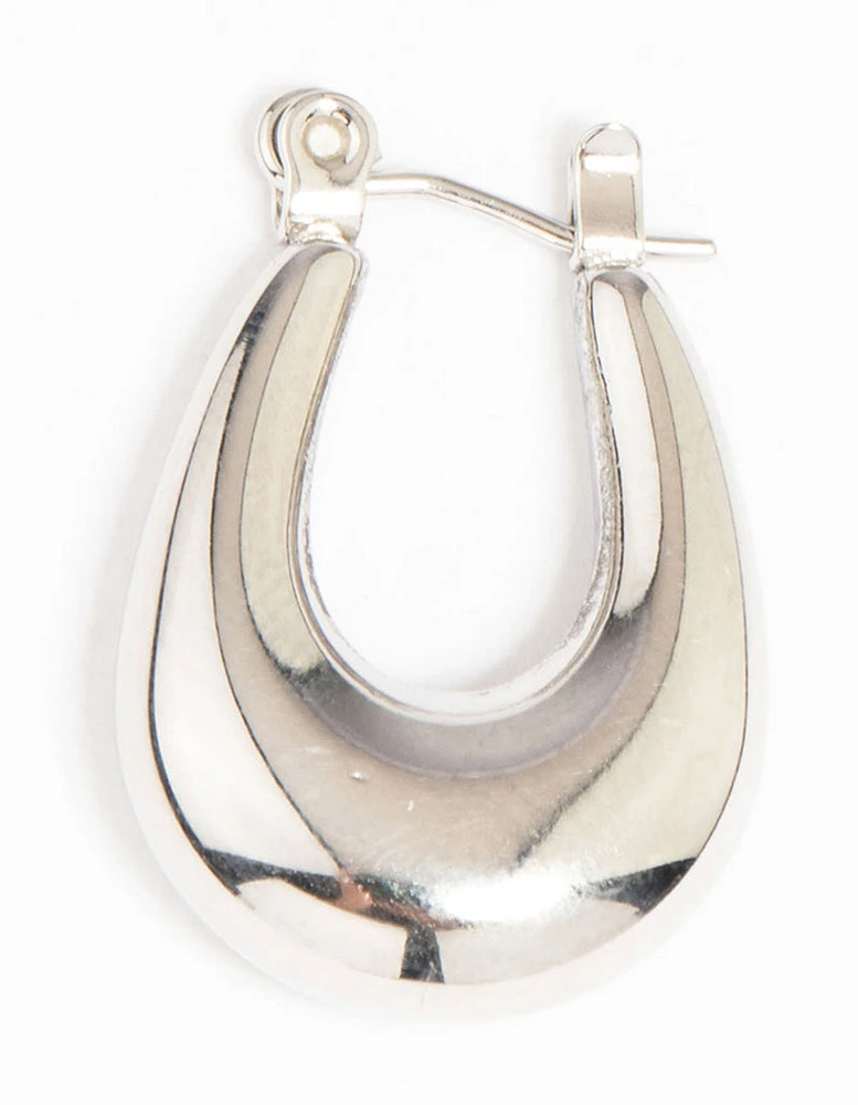 Waterproof Stainless Steel Half Hoop Earrings