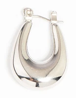 Waterproof Stainless Steel Half Hoop Earrings