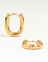 Waterproof Gold Plated Stainless Steel Medium Hoop Earrings