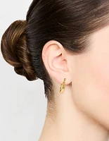 Waterproof Gold Plated Stainless Steel Half Hoop Earrings