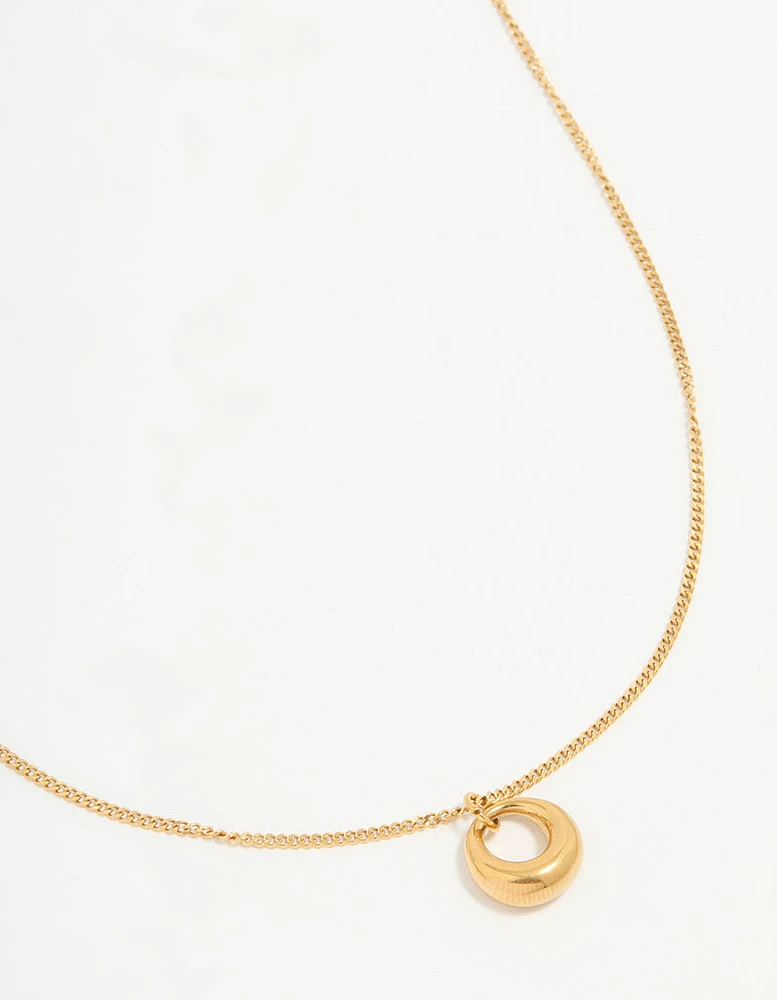 Waterproof Gold Plated Stainless Steel Bold Pendant Necklace