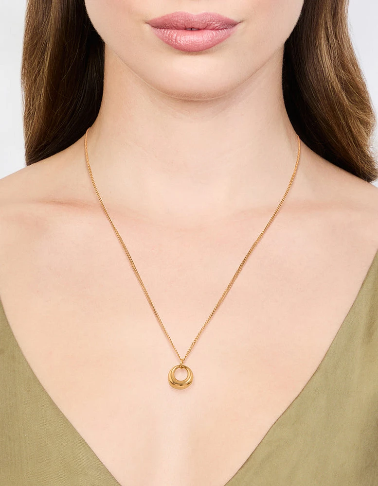 Waterproof Gold Plated Stainless Steel Bold Pendant Necklace