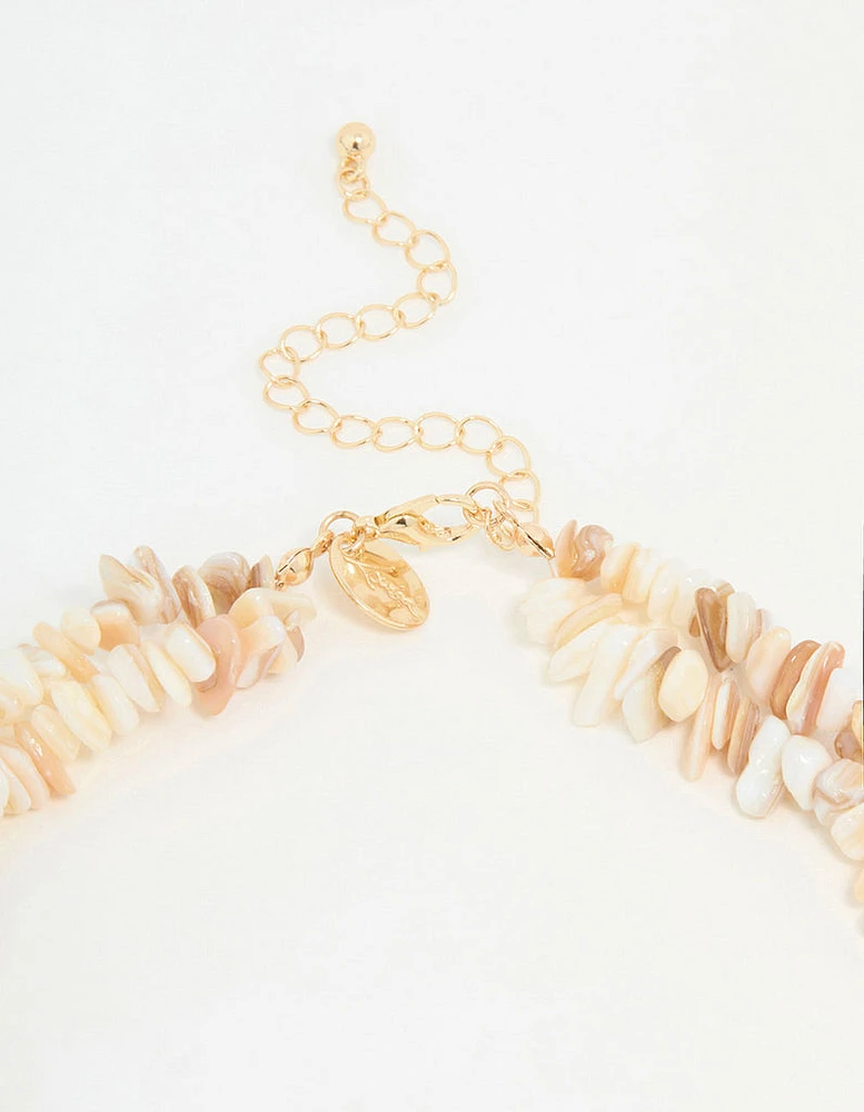 Gold Genuine Shell Pendant Necklace