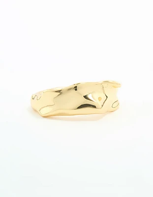 Gold Plated Textured Band Ring
