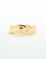 Gold Plated Textured Band Ring