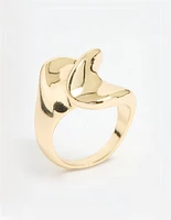 Gold Plated Twisted Oval Ring