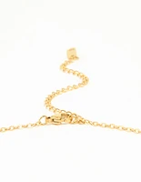 Waterproof Gold Plated Stainless Steel Cubic Zirconia Cross Pendant Necklace