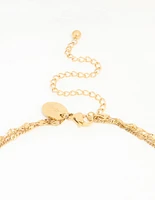 Waterproof Gold Plated Stainless Steel Triple Chain Layered Necklace