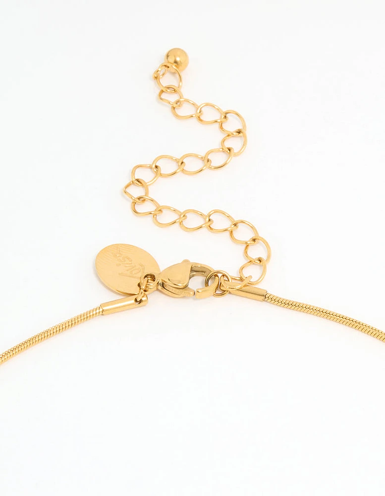 Waterproof Gold Plated Stainless Steel Snake Chain Bow Necklace