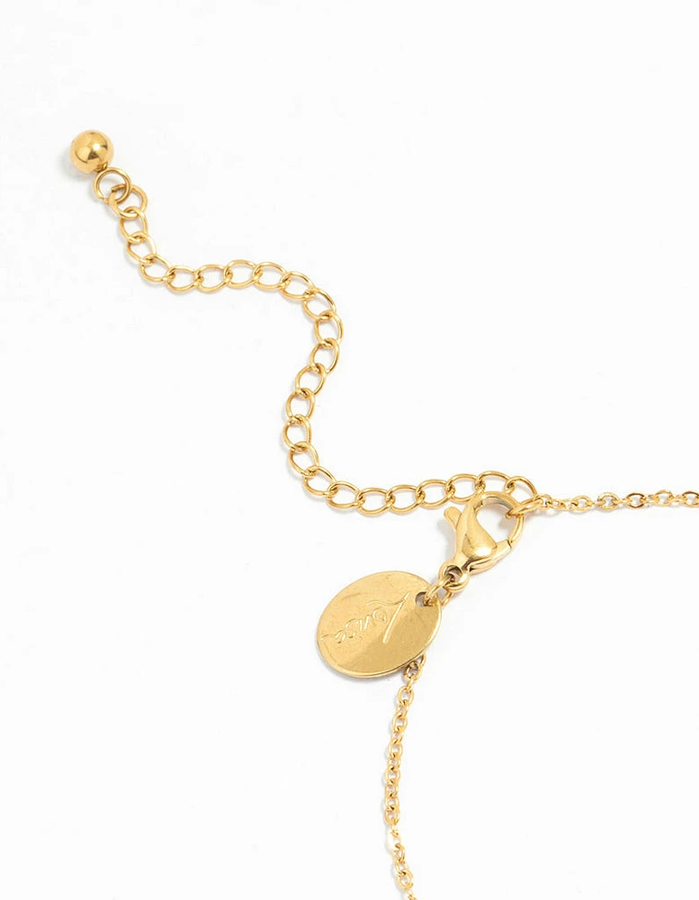 Waterproof Gold Plated Stainless Steel Double Ring Bracelet