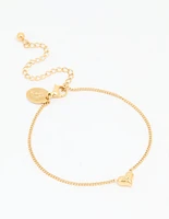 Waterproof Gold Plated Stainless Steel Dainty Heart Bracelet