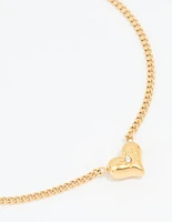 Waterproof Gold Plated Stainless Steel Dainty Heart Bracelet