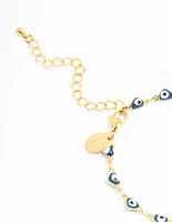 Waterproof Gold Plated Stainless Steel Evil Eye Bracelet