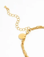 Waterproof Gold Plated Stainless Steel Layered Chain Bracelet