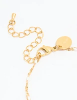 Waterproof Gold Plated Stainless Steel Layered Cross Bracelet