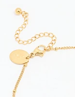 Waterproof Gold Plated Stainless Steel Heart Charms Anklet