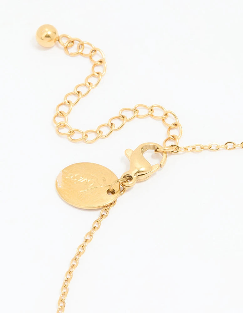 Waterproof Gold Plated Stainless Steel Cubic Zirconia Anklet