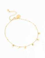 Waterproof Gold Plated Stainless Steel Disc Anklet