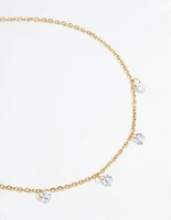 Waterproof Gold Plated Stainless Steel Cubic Zirconia Droplet Anklet