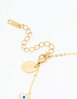Waterproof Gold Plated Stainless Steel Evil Eye Anklet