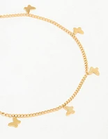 Waterproof Gold Plated Stainless Steel Multi Butterfly Anklet