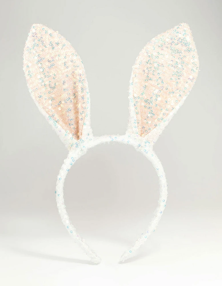 Kids Sequin Fabric Bunny Ears Headband