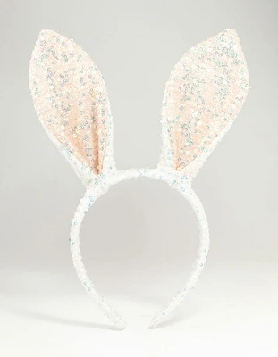 Kids Sequin Fabric Bunny Ears Headband