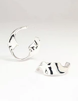 Silver Twisted Hoop Large Earrings