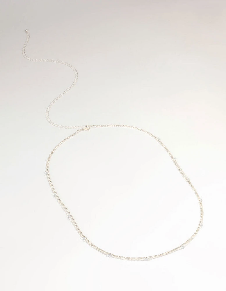 Silver Diamante Cupchain Waist Chain