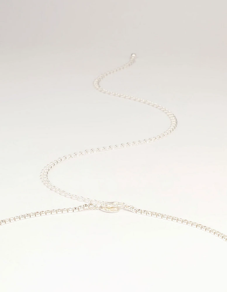 Silver Diamante Cupchain Waist Chain