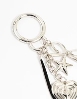 Silver Mirror Heart Keychain