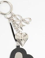 Silver Mirror Heart Keychain