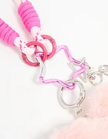 Pink Heart Rope Keychain