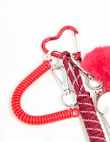 Red Rope & Heart Keychain