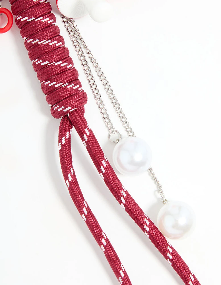 Red Rope & Heart Keychain