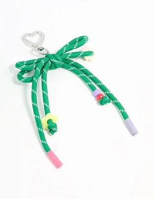 Green Rope Heart Keychain