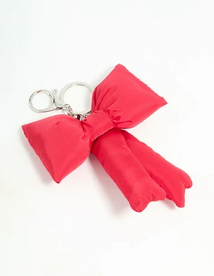 Red Puffy Bow Keychain