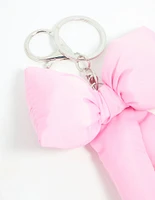 Pink Puffy Bow Keychain