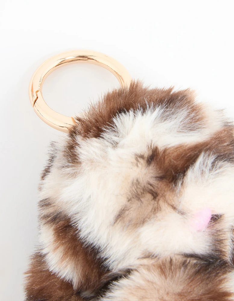 Fluffy Brown Bunny Keychain