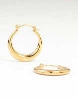 Waterproof Gold Plated Stainless Steel Crescent Hoop Earrings 18 MM