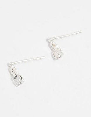 Sterling Silver Cubic Zirconia Princess Cut Drop Earrings