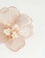 Rose Gold Statement Flower Stud Earrings